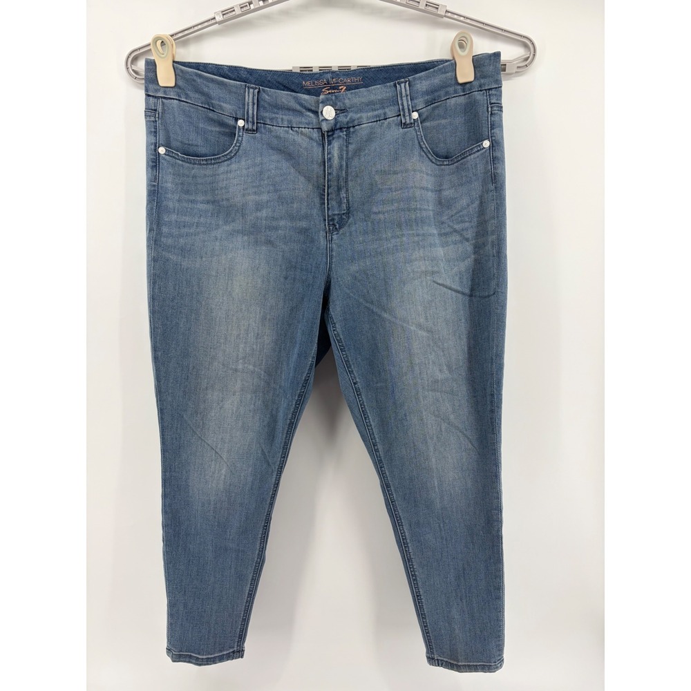Melissa McCarthy Seven7 Womens 22W Blue Pencil Jeans Stretch Medium Wash‎ Ankle